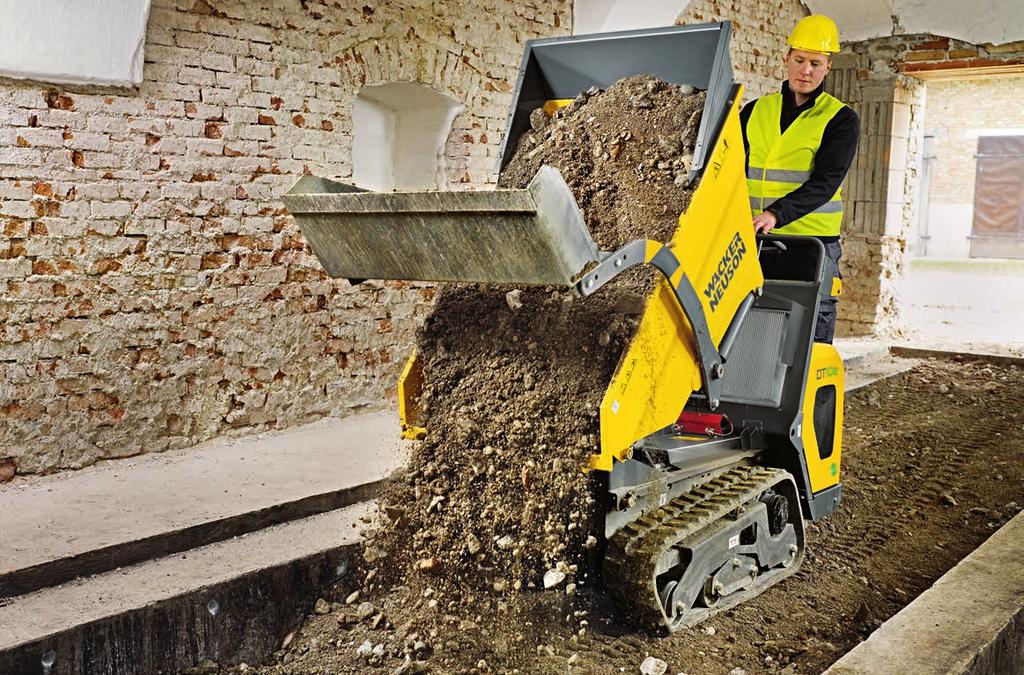 Baskstorlek Konfigurationsmöjligheter BANDDRIVEN DUMPER FRÅMÅTTIPPANDE BASK DT05 DT08 DT10 DT10e DT12 DT15 DT25 Toppad l 313 387 427 427 446 800 Struken l 273 334 334 334 393 660 Vatten l 142 166 166