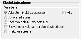 årskurser genom att markera dessa i listan. Använd Ctrl och Shift för att markera flera årskurser. Denna filtrering kan göras i kombination med Skolform samt Skolor och Klasser på vald skola.