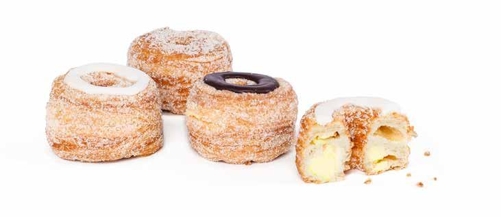 STORSÄLJARE ÄKTA HANTVERK KAFFEBRÖD TINA & SERVERA Art nr 390 Croissant-DoNut Socker Kavlad wienerdeg och friterad som en donut och fylld med len vaniljkräm. Toppas med strösocker.
