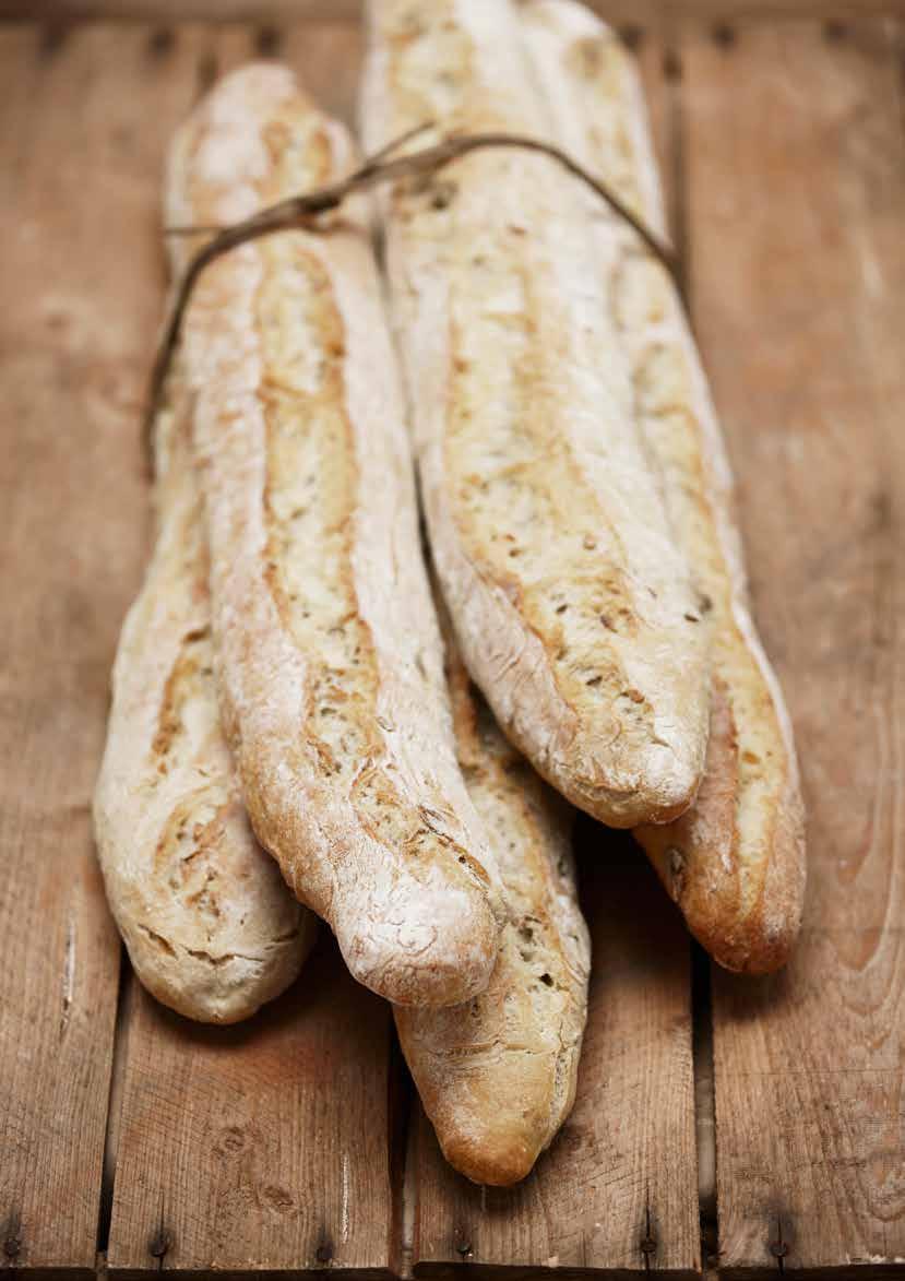 BAGUETTER Våra franska baguetter har ett mer smakrikt och luftigt innehåll och krispigare skorpa än de svenska.