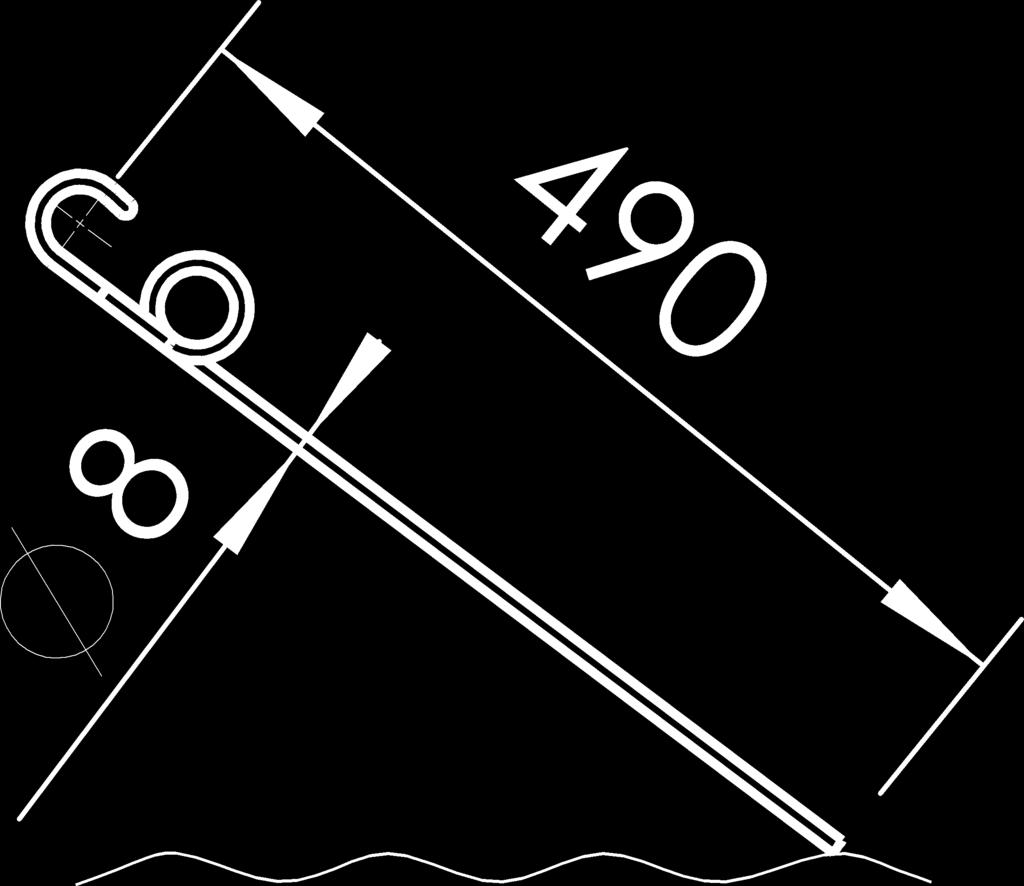 För steniga jordar rekommenderas Ø8x490 mm RAK.
