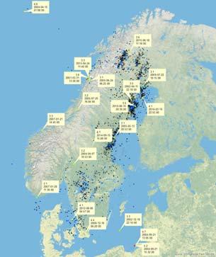 323-331 2017-09-12 16 Svenska skalv Anekdotisk katalog SNSN katalog Registreras av svenska nationella seismiska nätet (SNSN) Ca 500-700 skalv/år (> M-1) Ca 1/år > M3, ca 10/år > M2 Data