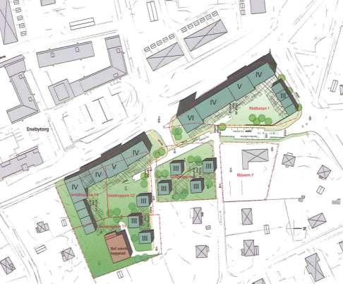 2(5) Ett av Arconas förslag på ny utformning Planberedningen behandlade ärendet den 7 mars 2012. År 2007 genomfördes en trafikmätning på Enebybergsvägen.