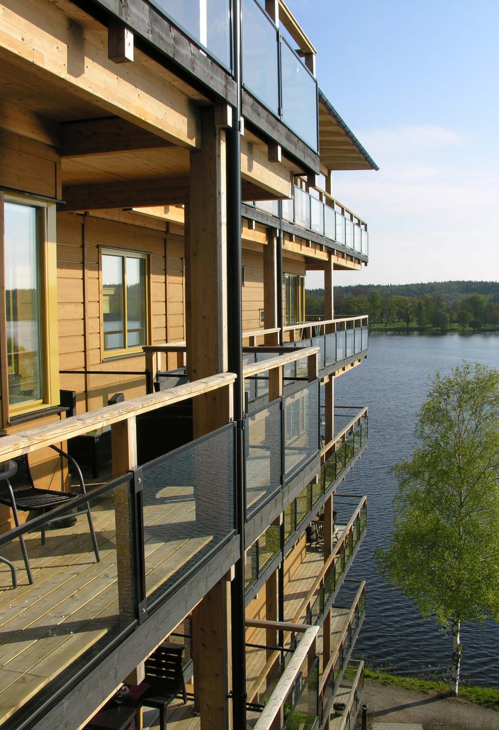 Limnologen i Växjö är helt byggda i trä; stomme, bjälklag, väggar