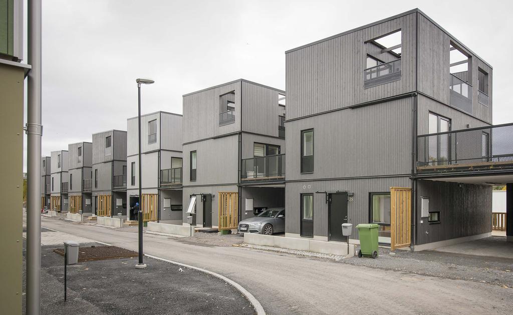 Foto: Moelven trähus Stadsradhus byggda i trä, i Fittja i södra Storstockholm har bidragit till ökad blandning i ett område med mycket betong.