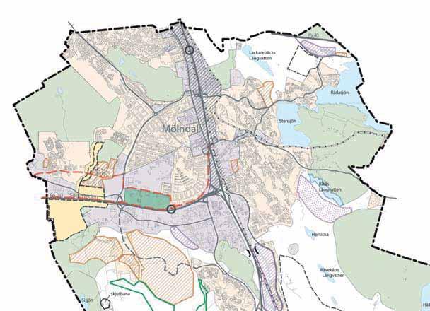 Mölndals ÖP Mölndal översiktsplan 2006 redovisar att marken i Fässbergsdalens mitt används för verksamheter och att bostäder byggs i norra och södra delen.