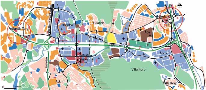 T r a f i k 46 Förslag till etapputbyggnader Åtgärder på väg- och gatusystemet på kort sikt Med stöd av trafikanalyserna föreslås följande åtgärder att genomföras inom en 5 7 års period: 1.