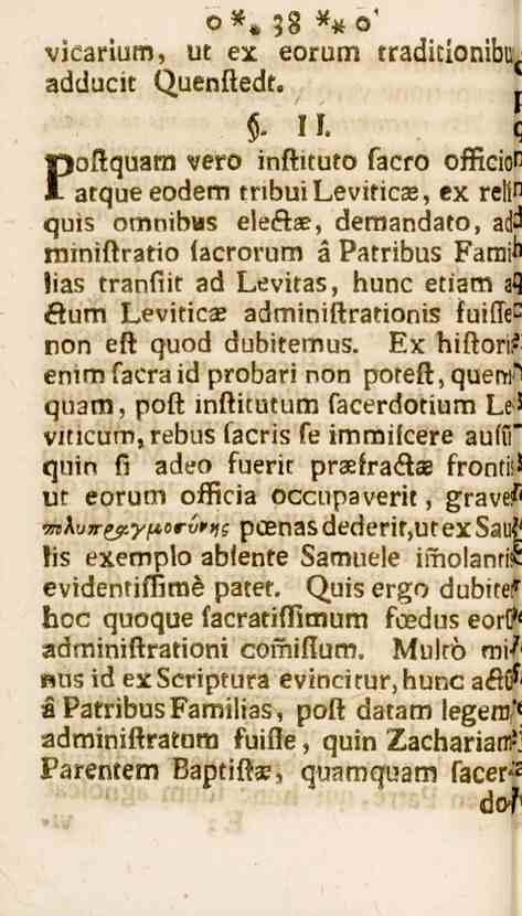 38 vicarium, ut ex eorum tradicionibi adducit (^uenliedt.. 11.