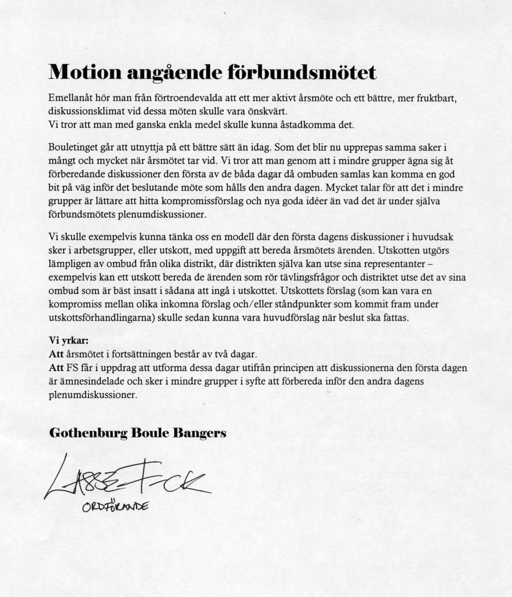 Motion nr 3 Förbundsmötet Från