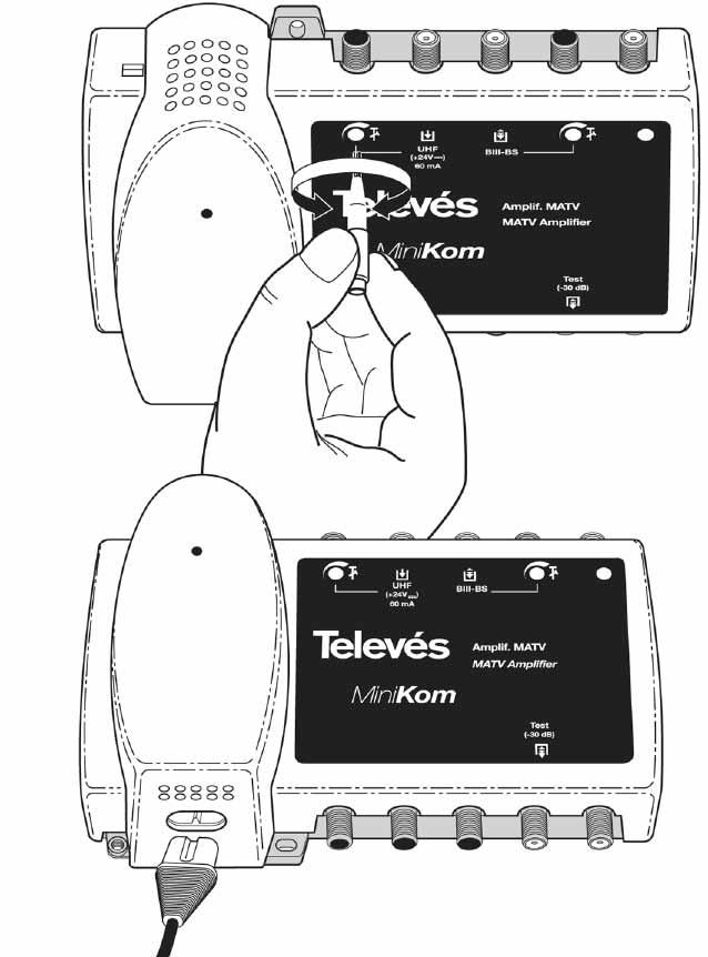 Televes 5311 Utgått Modell 5311 Ingångar 3 Band BIII/S-band +FM +UHF Förstärkning VHF (db) 33 UHF (db) 43 FM (db) 31 Max utnivå VHF (dbµv) DIN 45004B 114 UHF (dbµv) DIN 45004B 116 FM (dbµv) DIN