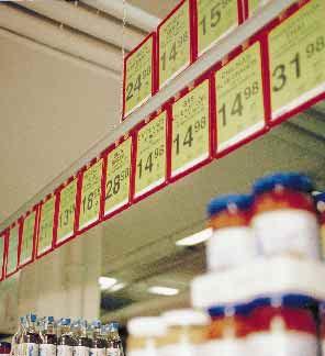 HjŠrtat Šr Optimalsystemet, ett enkelt system i plast fšr att dela in butikshyllor i avdelningar fšr olika produkter.