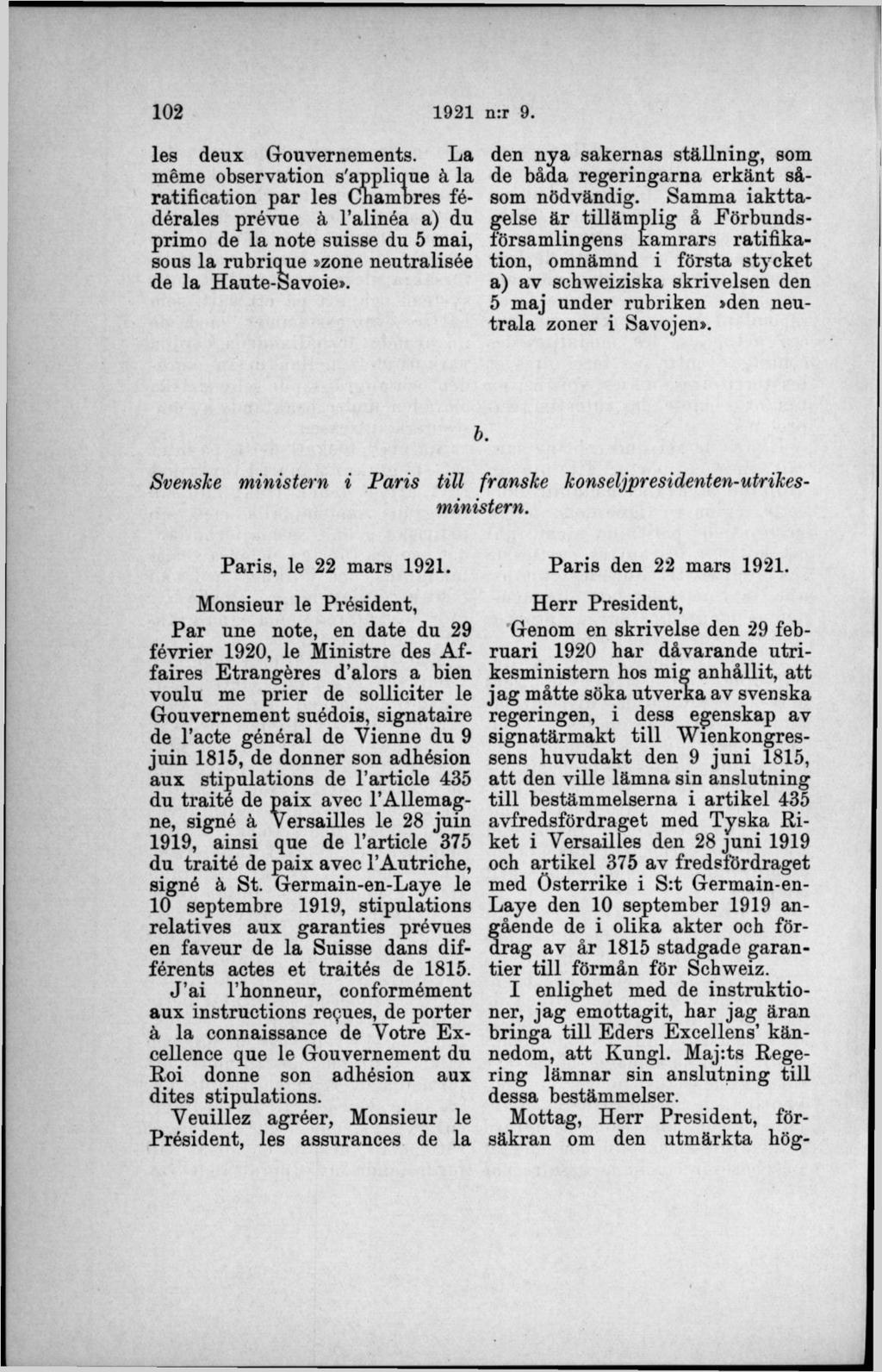 les deux Gouvernements.