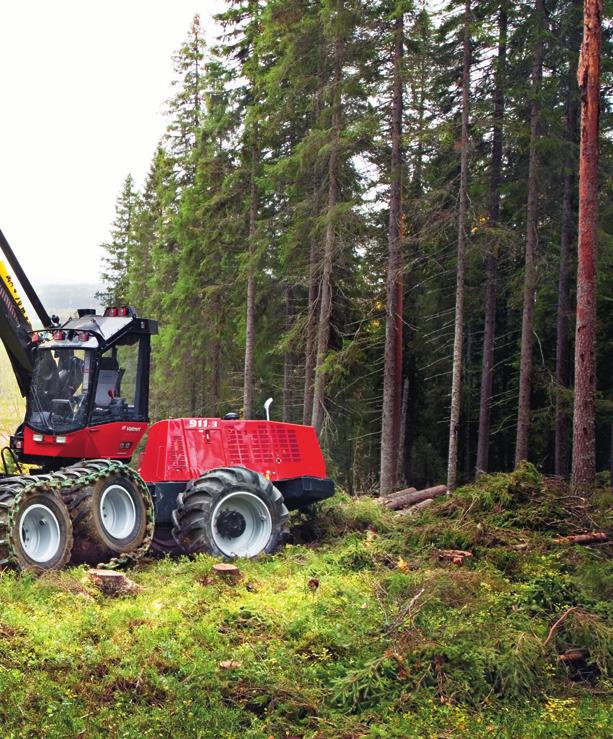 Extremt produktiv både vid gallring och slutavverkning. Låg bränsleförbrukning genom optimal motorstyrning och minimala energiförluster.
