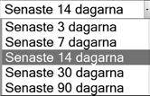 7 Utvärdera testresultat på en dator Tidsintervall för rapporter Rapporter kan skapas för följande tidsintervall: Senaste 3 dagarna Senaste 7 dagarna Senaste 14 dagarna Senaste 30 dagarna Senaste 90