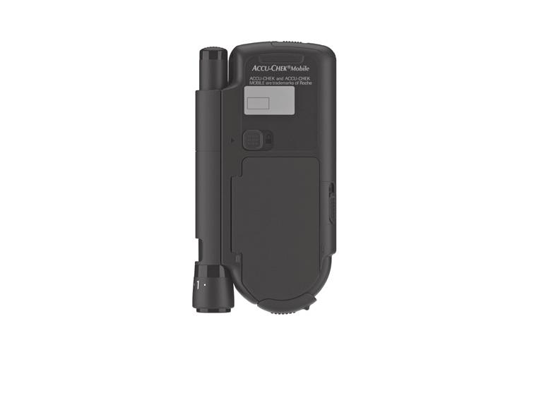 mmol/l 10 11 12 Bekanta dig med mätaren och blodprovstagaren 1 Batterilucka (till vänster: uppifrån, öppen) 2 Batterier [1,5 V, typ AAA, alkaliska eller högeffektbatterier (2 stycken)] eller
