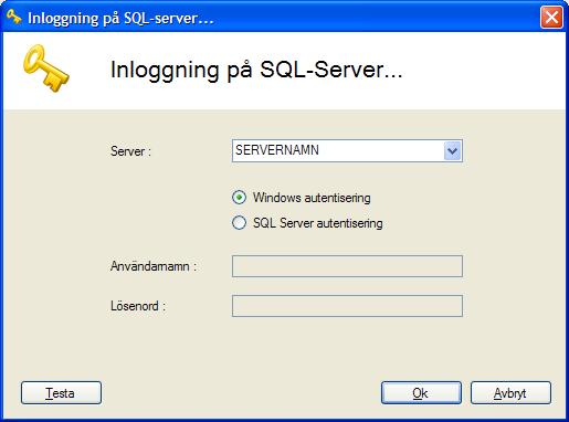 3. Registrera databaser Registrera databaser i programmet Licenshanteraren. Första gången du går in i Licenshanteraren är fönstret Företagslista tomt.