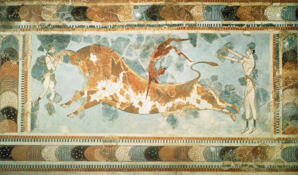 ruinernas stabilitet. Fresk från Knossos från ca 1500 f.kr.