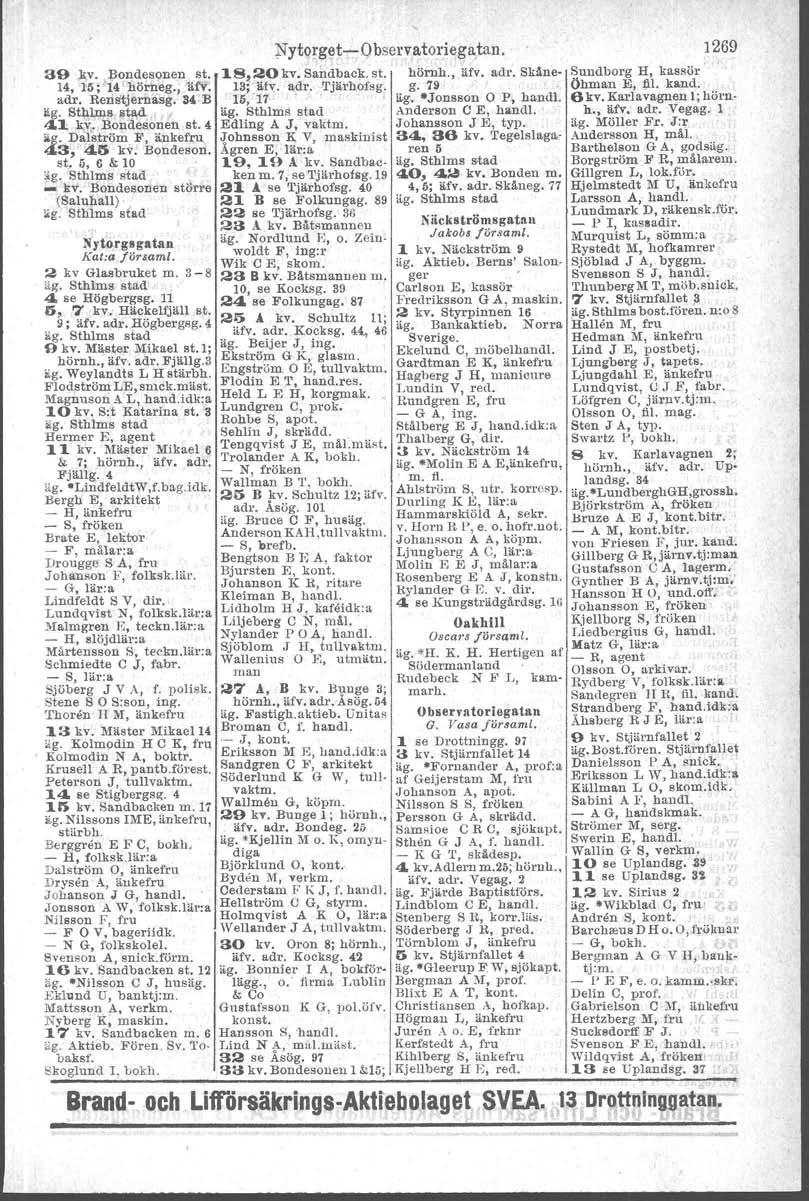 39 kv, Bondesonen st. 14, 15; 14'höriJ.eg., 'ärv. adr. Reris'tjernasg. 34'B äg. Sthlnts ~tl'd 41 k,v, Bondesonen st. 4 äg. D,,:~ström F,.nkefru 43,'1!l1S kv! Bondeson. st, 5, 6 & 10 ~g.