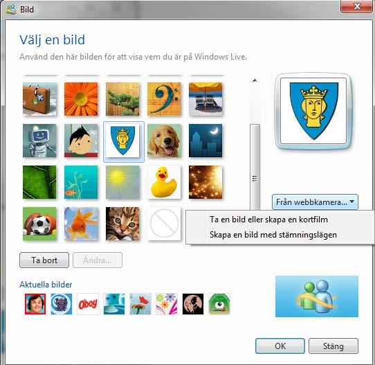 bild och väljer Byt bild ().