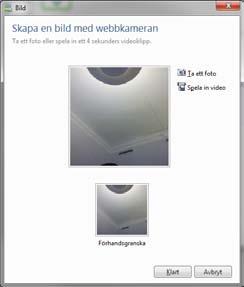 Välj Från webbkamera (3) och sen Ta en