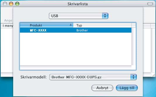 Steg 2 Installera drivrutin och programvara 18 Välj USB. (För Mac OS X 10.2.4 till 10.3- användare) OCR-funktioner läggs till i Brother ControlCenter2 när Presto! PageManager installeras.