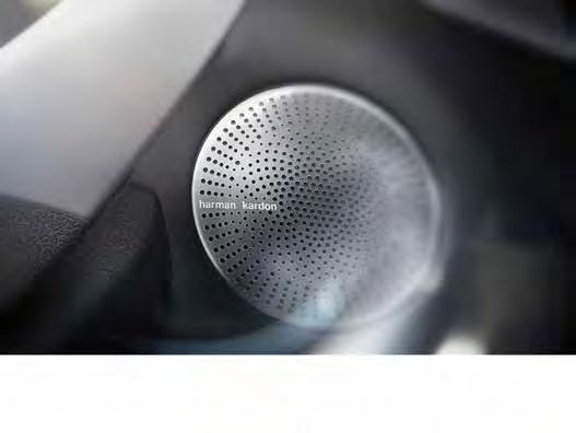 Huvudhögtalare Diskant Diskant Subwoofer under säte Subwoofer under säte Harman Kardon premium ljudsystem med 15 högtalare Det avancerade ljudsystemet med Clarify