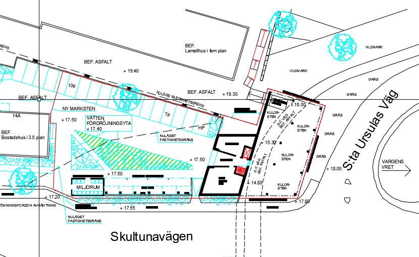 förslag på dagvattenlösning Diskussion och slutsats Situationsplanen för Norrmalm 1 har gåtts igenom ur ett dagvattenperspektiv.