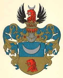 Coat of arms of Peter Julius Coyet (1618-1667) as given in Sweden in 1649. The family came originally from the Duchy of Brabant in the Southern Netherlands. The lion points to this origin.