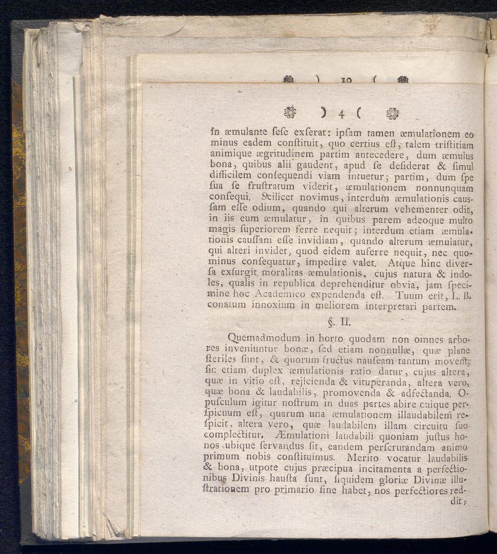 É& A IQ ( II ) 4 ( fn aemulante fefe exferat: ipfam tamen aenuilationem eo minus eadem conftituit, quo certius eft, talcm triftitiam animique eegritudinem partim antecedere, dum aemulus bona, quibus