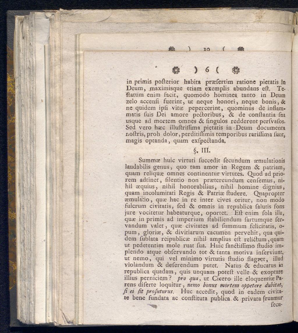 M a no r «fe * fil > 6 (' fil in primis pofterior habita praefertim ratione pietatis in Deum, maximisque eciam exemplis abundans eft.