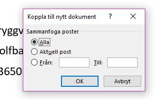 Fördelen med att spara först, är att du har säkrat en kopia ifall något går fel. Det bakomliggande Word-fönstret med arbetsdokumentet behöver du ej spara.