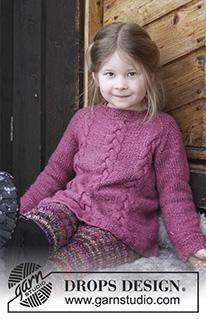 Ylva by DROPS Design DROPS Children 30-3 Stickad tröja med!ätor och raglan till barn. Storlek 2-12 år.