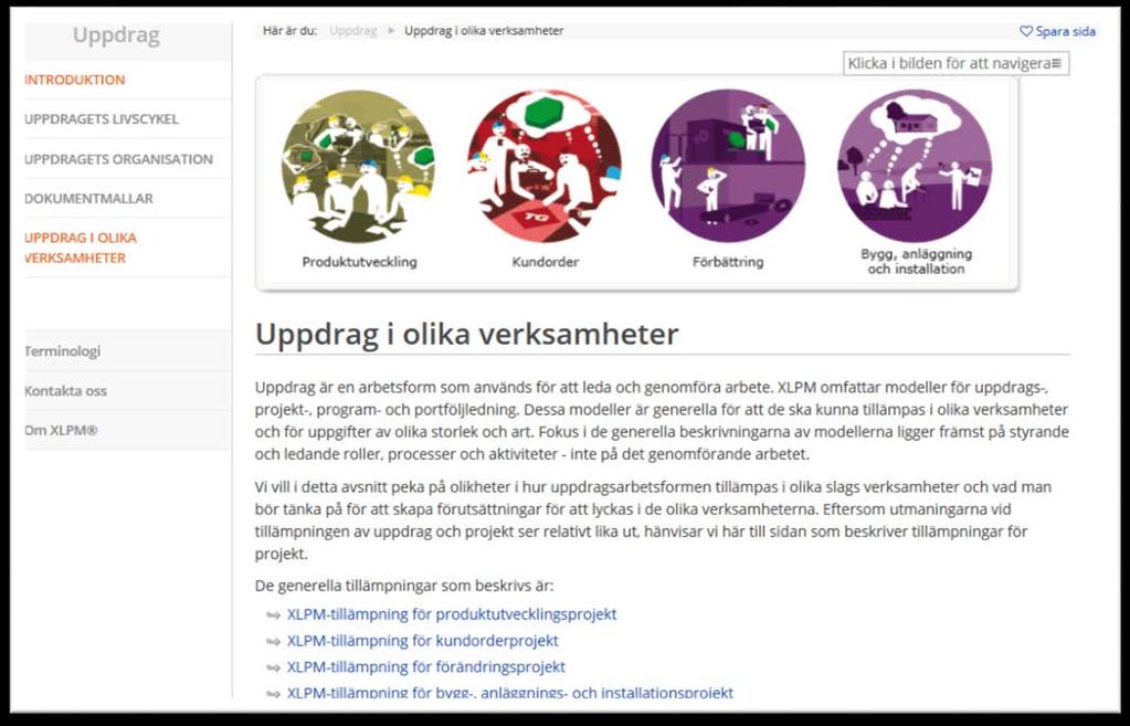Projekt i olika verksamheter Avsnittet Projekt i olika verksamheter har endast varit nåbart från