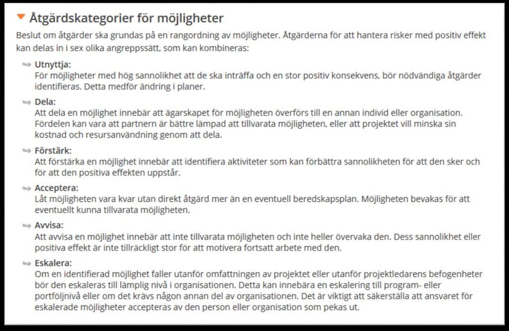Jämförelse med PMBOK 6th Vi har lagt till