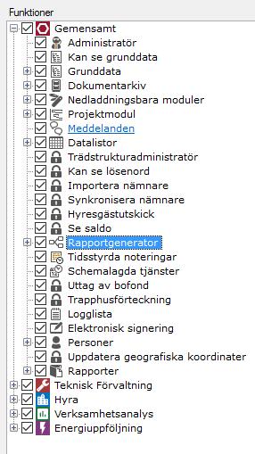 Gemensamt ADMINISTRATÖR Det finns många funktioner som kan behörighetsstyras men den allra viktigaste att veta om är den som heter Administratör.