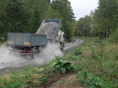 Mängden flygaska som har nyttjats på hela sträckan är