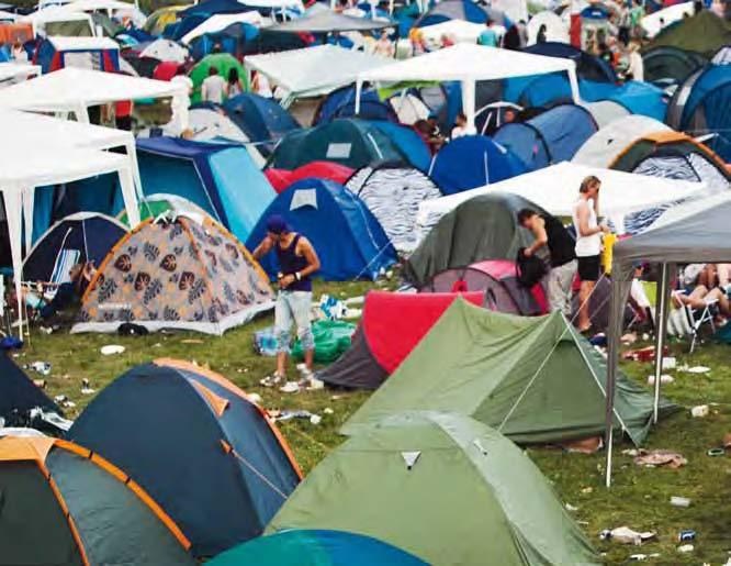 1 2 3 4 5 6 7 8 9 Foto: MSB 10 11 Campingens entréer är bra platser för att informera besökarna om vilka regler som gäller på campingen och på festivalområdet.