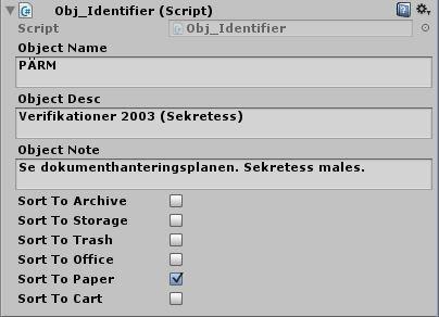 Prototypen behövde ett mål. En mycket enkel layout skapades för att ge användare någonstans att sortera objekt till.