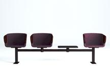 Beam sofa with 2-seater, 3-seater and 4-seater with or without table. Frame in metal in standard (black or white), or. Seat in coldfoam with leather-coated armrests upholstered in standard or c.o.m. Table top in ash veneer, birch veneer, oak veneer, white or black laminate or stained ash.