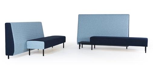 Sits och rygg med stomme i trä, uppbyggd kallskum för hög komfort och lång livslängd klädd i Blazer (Camira), standardtyg eller kundtyg.