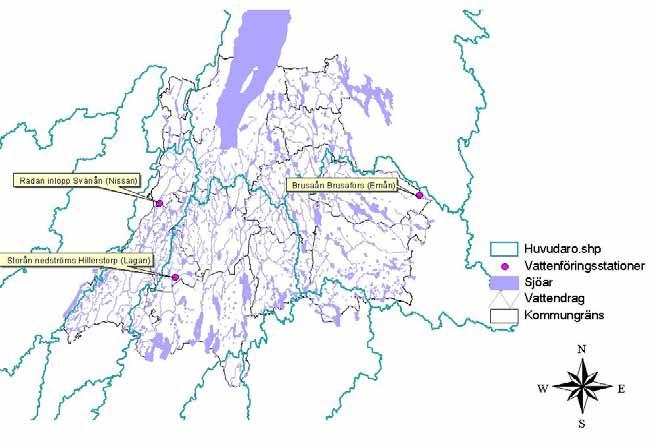 VATTENKEMI I 25 KALKNINGSPÅVERKADE SJÖAR I JÖNKÖPINGS LÄN 1995-21 13 Årsmedelavrinning (l/(s*km2)) 2 15 1 5 1995 1996 1997 1998 1999 2 21 22 23 År Radan inlopp Svanån (Nissan) Storån nedströms