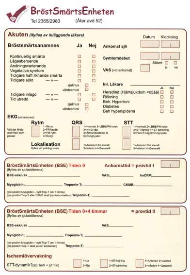 Utrustningen är mobil och ansluts via koppling till internt nätverk. Analys av biokemiska markörer sker på egen s k patientnära analysapparat.