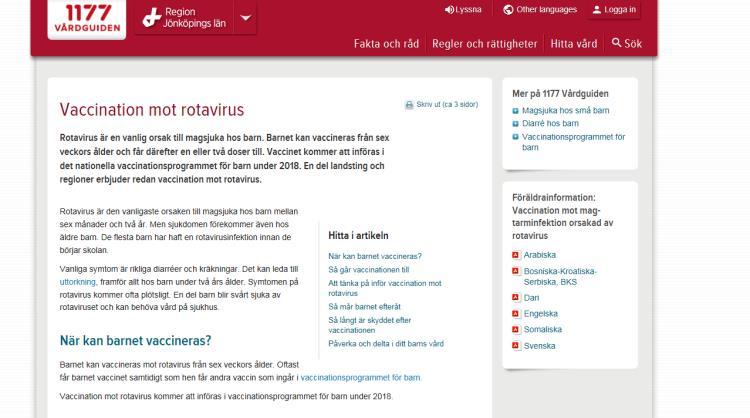 Föräldrainfo Information om vaccinet finns på 1177 https://www.folkhalsomyndigheten.