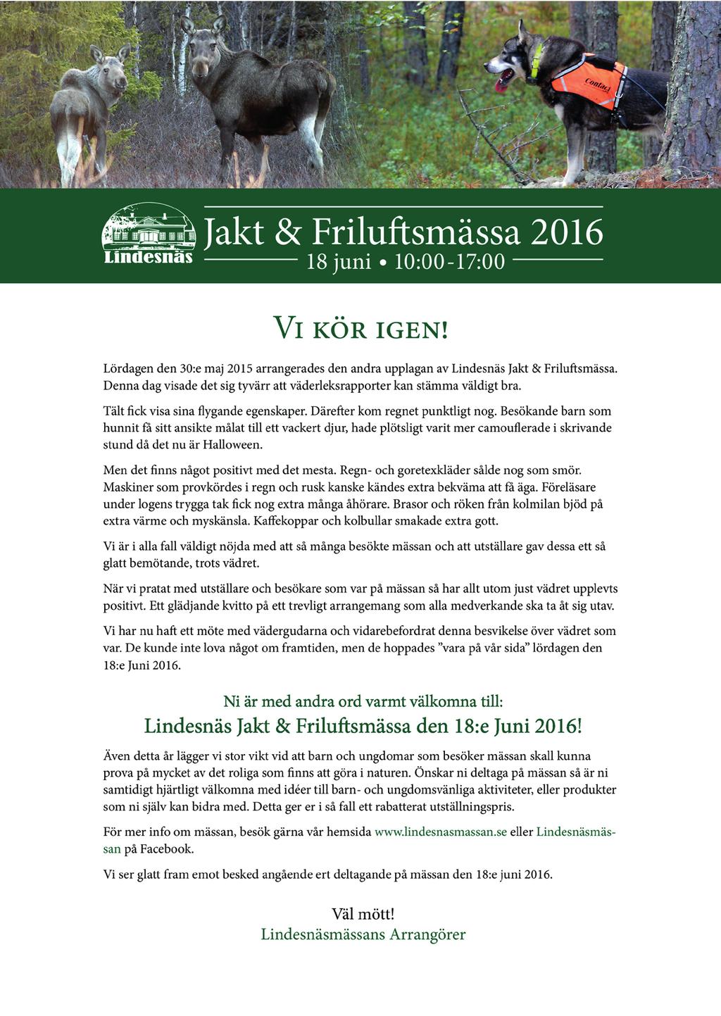 Lindesnäsmässan tackar utställare, Med en mängd aktiviteter och över 50 st utställare.