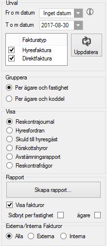 Då får fakturan det bokföringsdatum som är öppet. Stänger perioder gör man under Inställningar/Alternativ/Generella. Stängning av period samordnas med stängning av period i ekonomisystemet.
