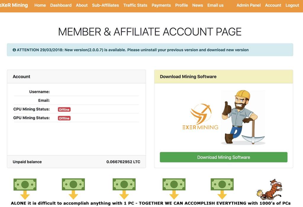 exer Mining Tjäna pengar med exer Mining! Gratis & inga löpande avgifter Datorn jobbar, inte du! Tjäna på mining i 5 led i ditt nätverk Mining i pool, 250.