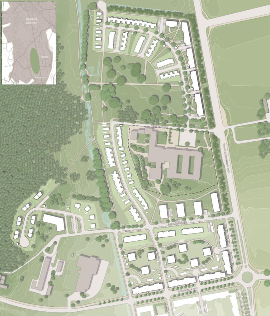 Projektportföljen Ultuna Trädgårdsstad, Uppsala Totalt cirka 500 byggrätter för småhus och flerfamiljshus i nya Södra staden Gemensamt planarbete sedan 2010 med tidigare fastighetsägaren Akademiska