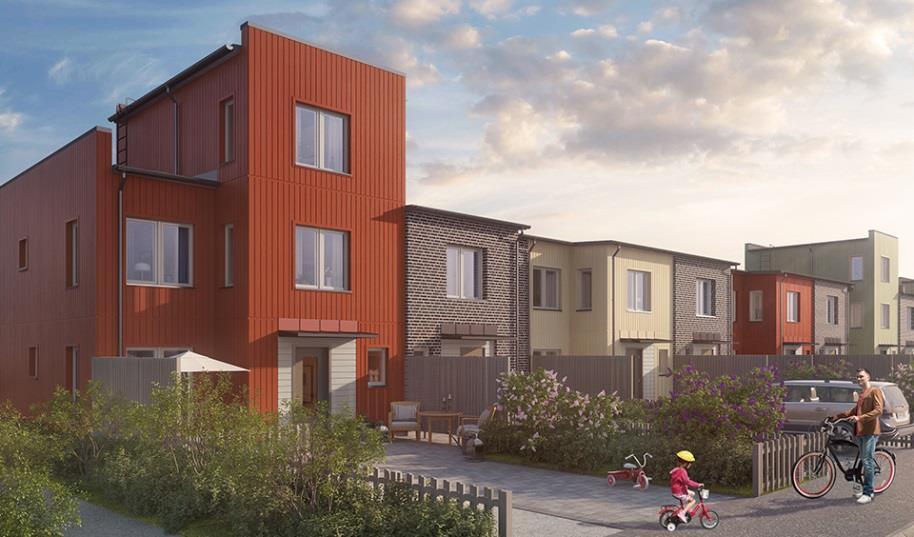 Vinrankan, Ultuna Trädgårdsstad, Uppsala 22 bostadsrättsradhus om cirka 132-159 kvm Säljstartades i november