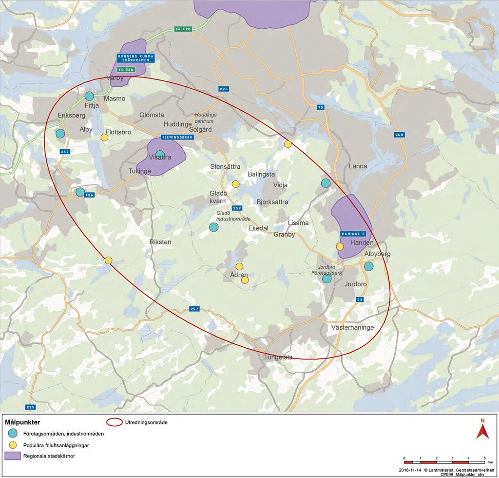 4.3 Målpunkter På Södertörn finns målpunkter som är viktiga både för lokalsamhället och för regionen och därför utgör förutsättningar i denna lokaliseringsutredning.