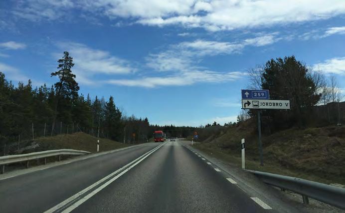 Lissma väg 73 Delsträckan mellan Lissmavägen och väg 73 är cirka 6 kilometer lång, se figur 4.21. Mellan Lissmavägen och väg 73 saknas lokalvägnät och väg 259 är den enda vägförbindelsen, se figur 4.